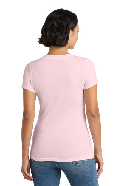 Custom Embroidered District T-Shirts  in Carnation Pink