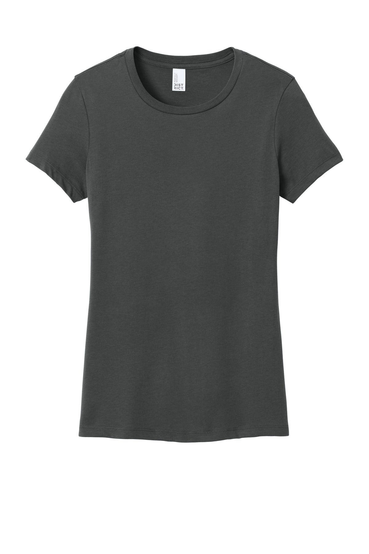 Custom Embroidered District T-Shirts  in Charcoal