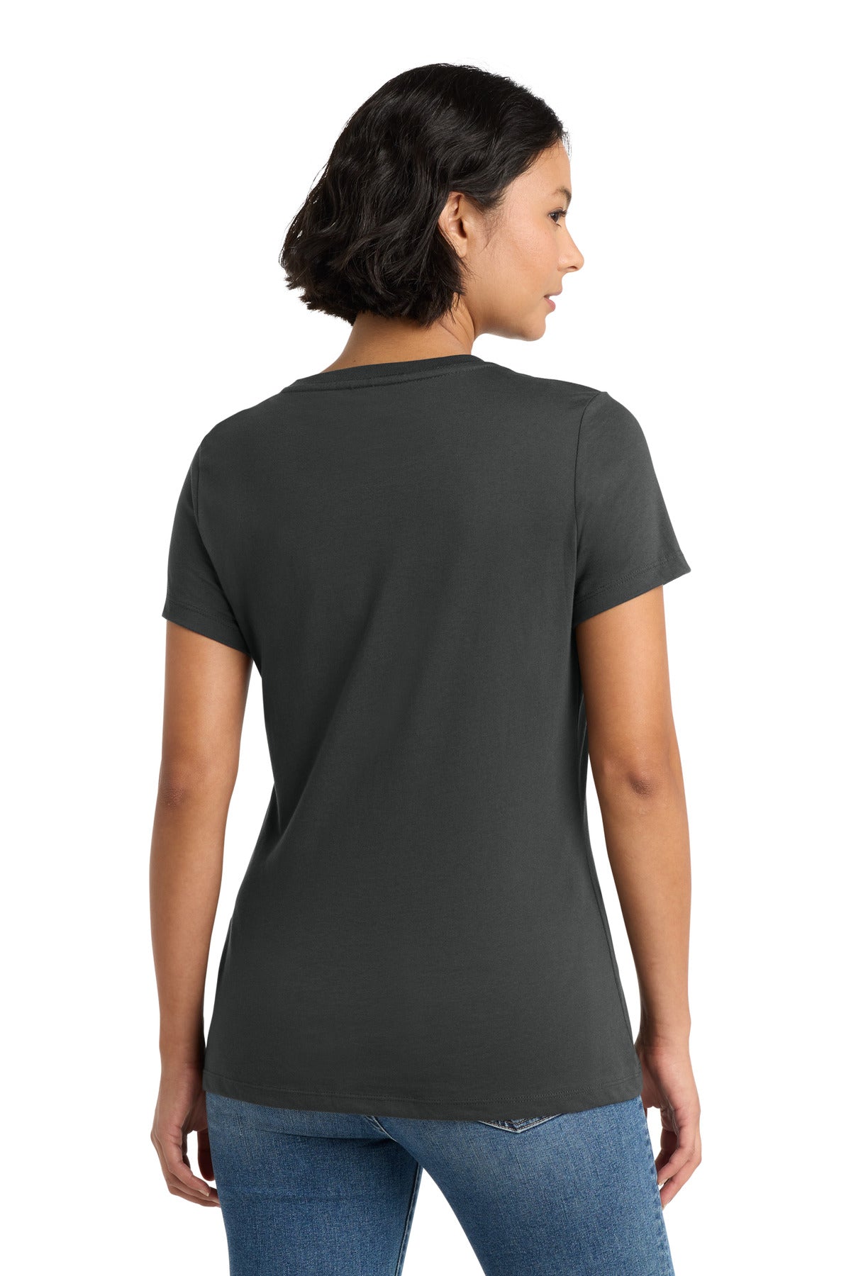 Custom Embroidered District T-Shirts  in Charcoal