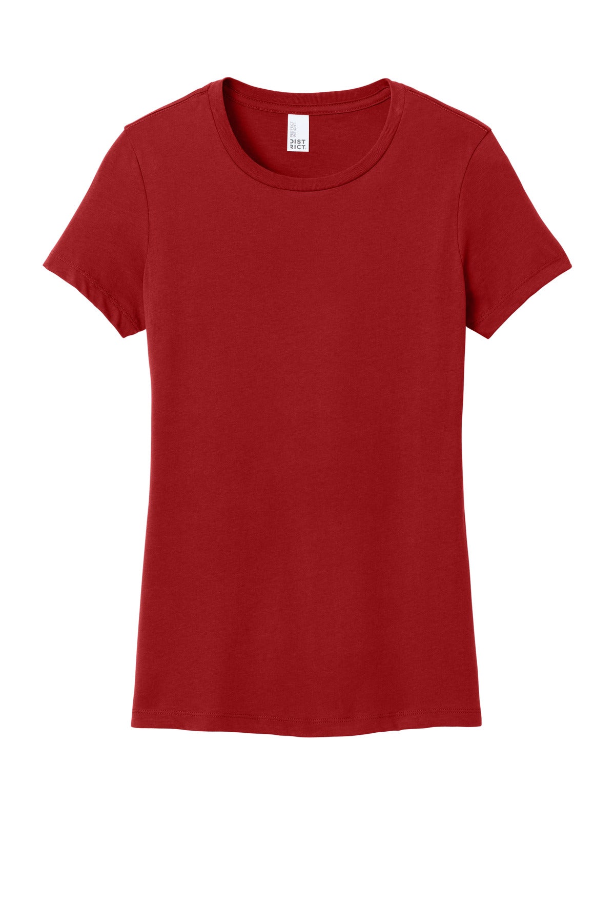 Custom Embroidered District T-Shirts  in Classic Red