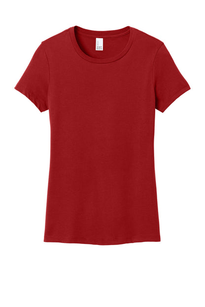 Custom Embroidered District T-Shirts  in Classic Red