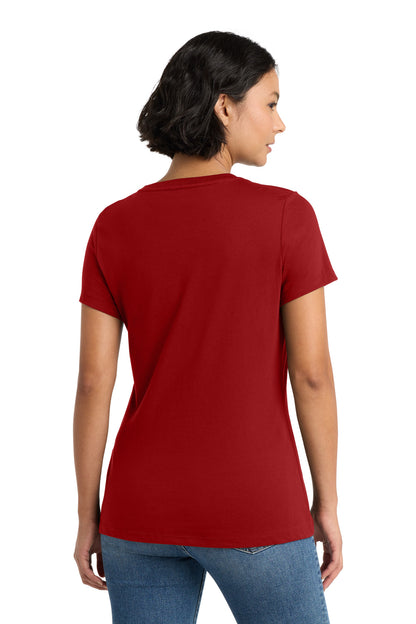 Custom Embroidered District T-Shirts  in Classic Red