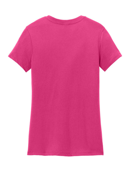 Custom Embroidered District T-Shirts  in Dark Fuchsia