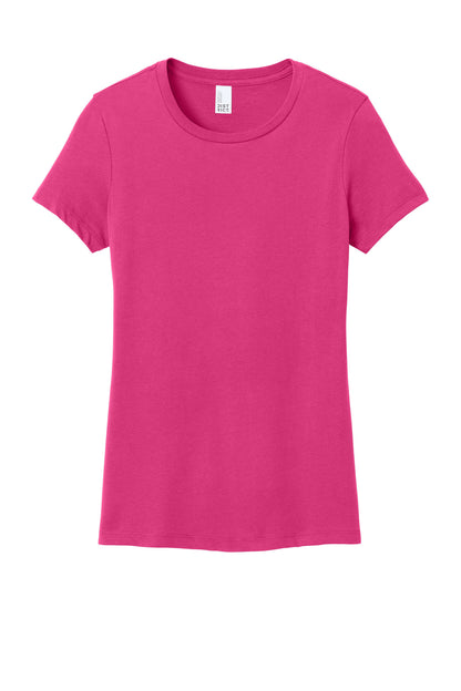 Custom Embroidered District T-Shirts  in Dark Fuchsia