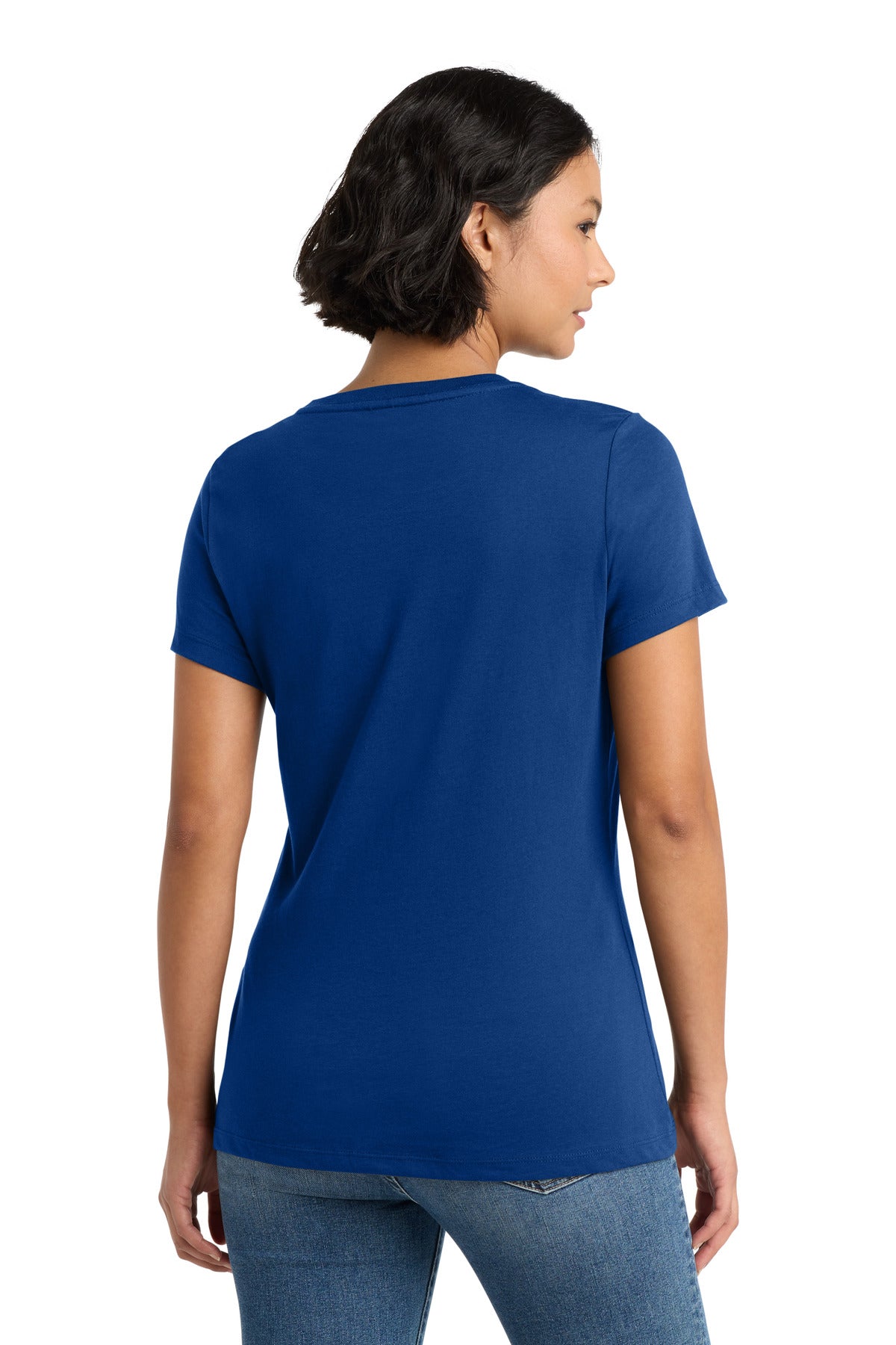 Custom Embroidered District T-Shirts  in Deep Royal