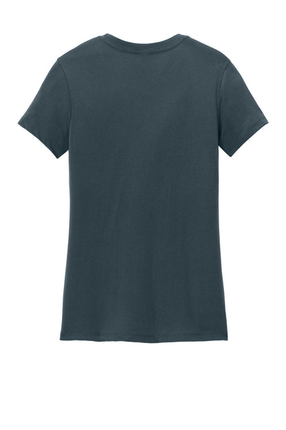 Custom Embroidered District T-Shirts  in Deep Steel Blue