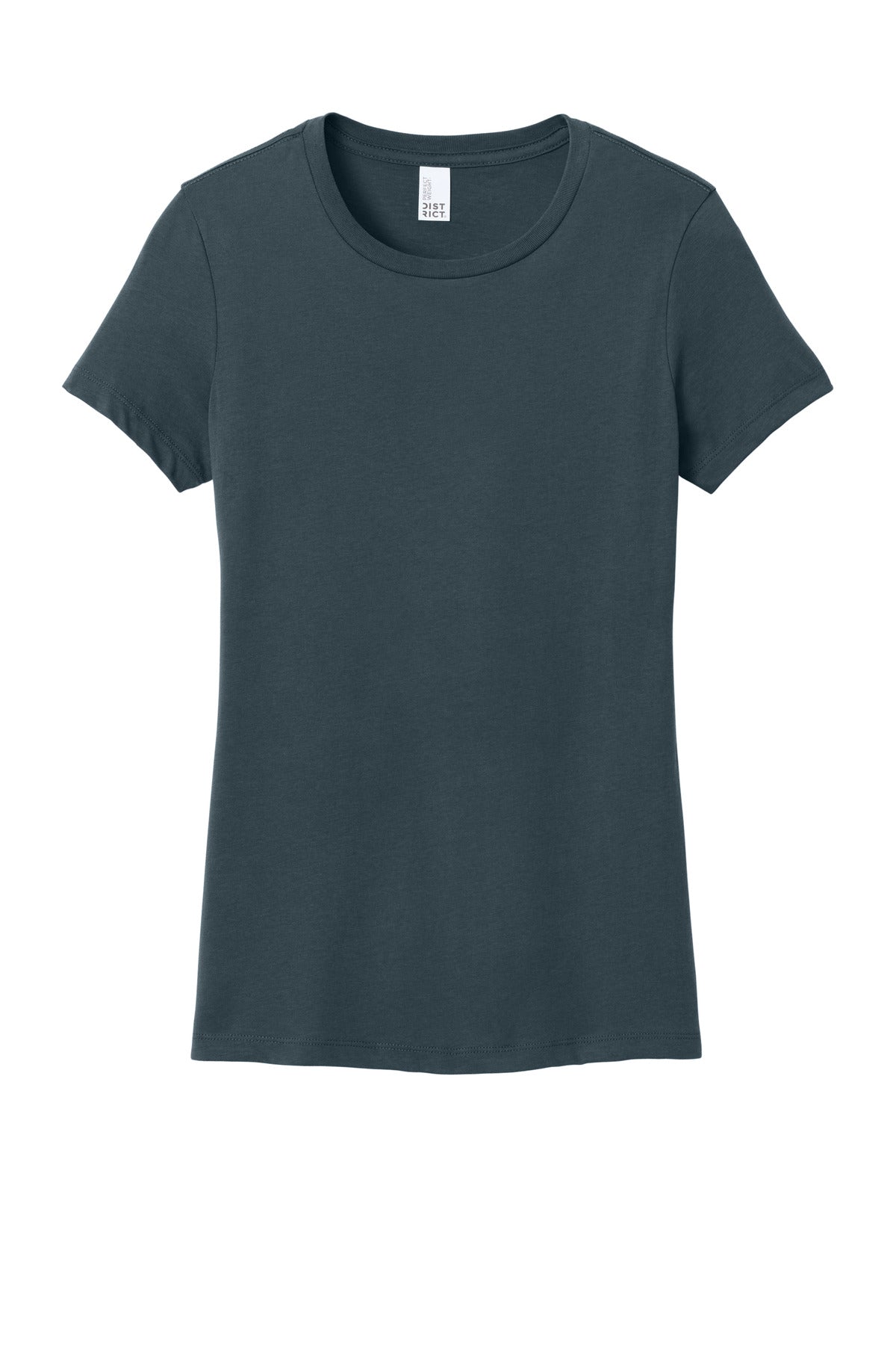 Custom Embroidered District T-Shirts  in Deep Steel Blue