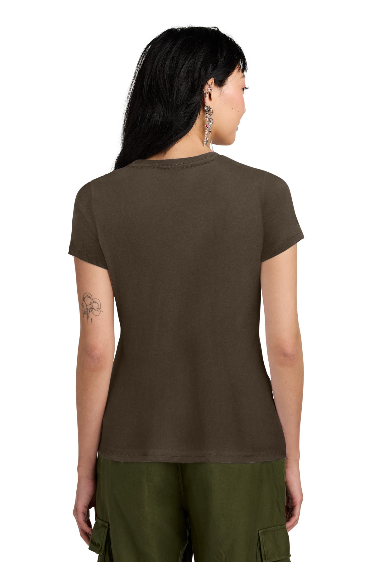 Custom Embroidered District T-Shirts  in Espresso