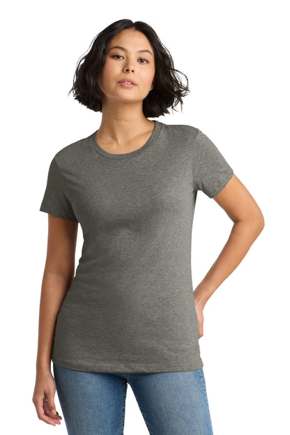 Custom Embroidered District T-Shirts  in Heathered Charcoal