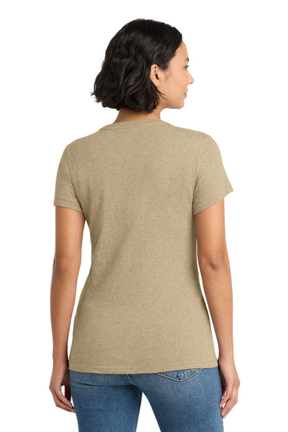 Custom Embroidered District T-Shirts  in Heathered Latte