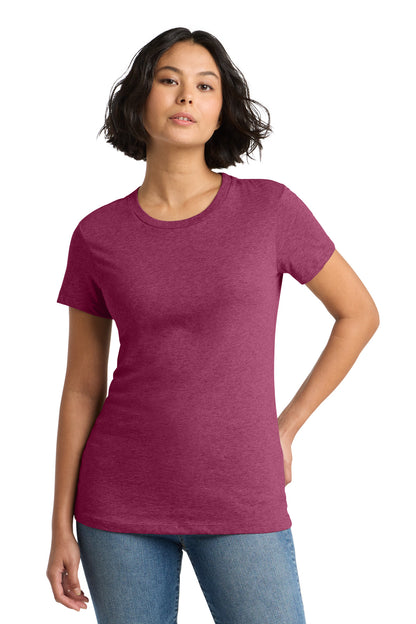 Custom Embroidered District T-Shirts  in Heathered Loganberry