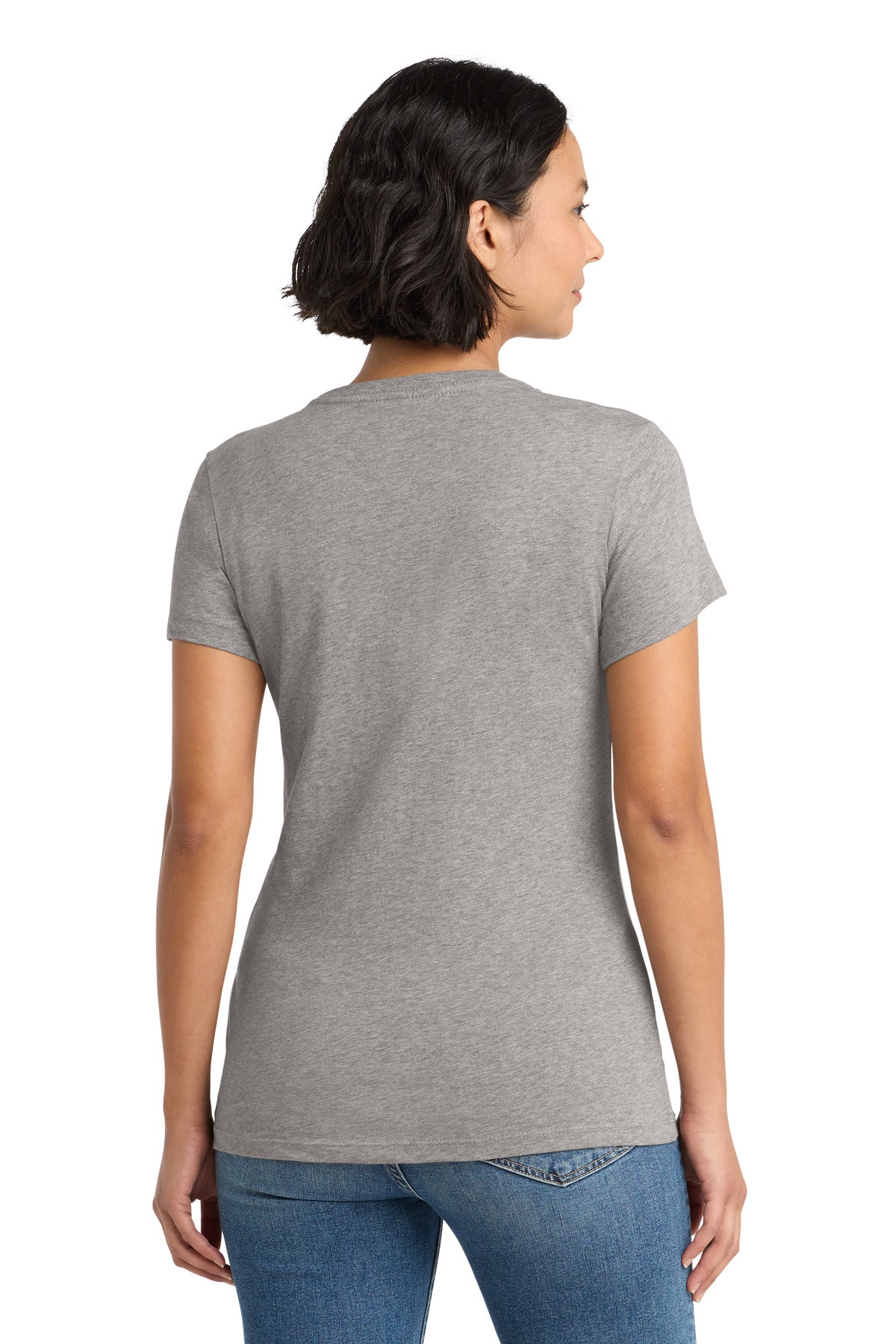 Custom Embroidered District T-Shirts  in Heathered Steel