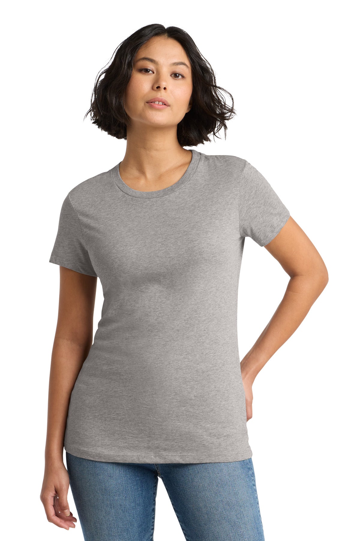 Custom Embroidered District T-Shirts  in Heathered Steel