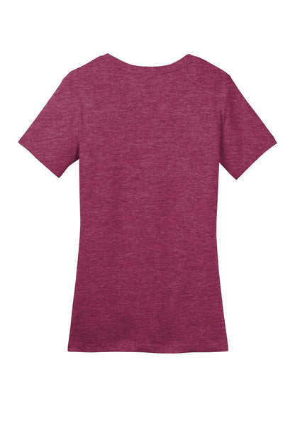 Custom Embroidered District T-Shirts  in Heathered Loganberry
