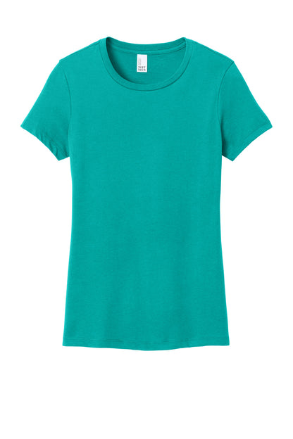 Custom Embroidered District T-Shirts  in Jade