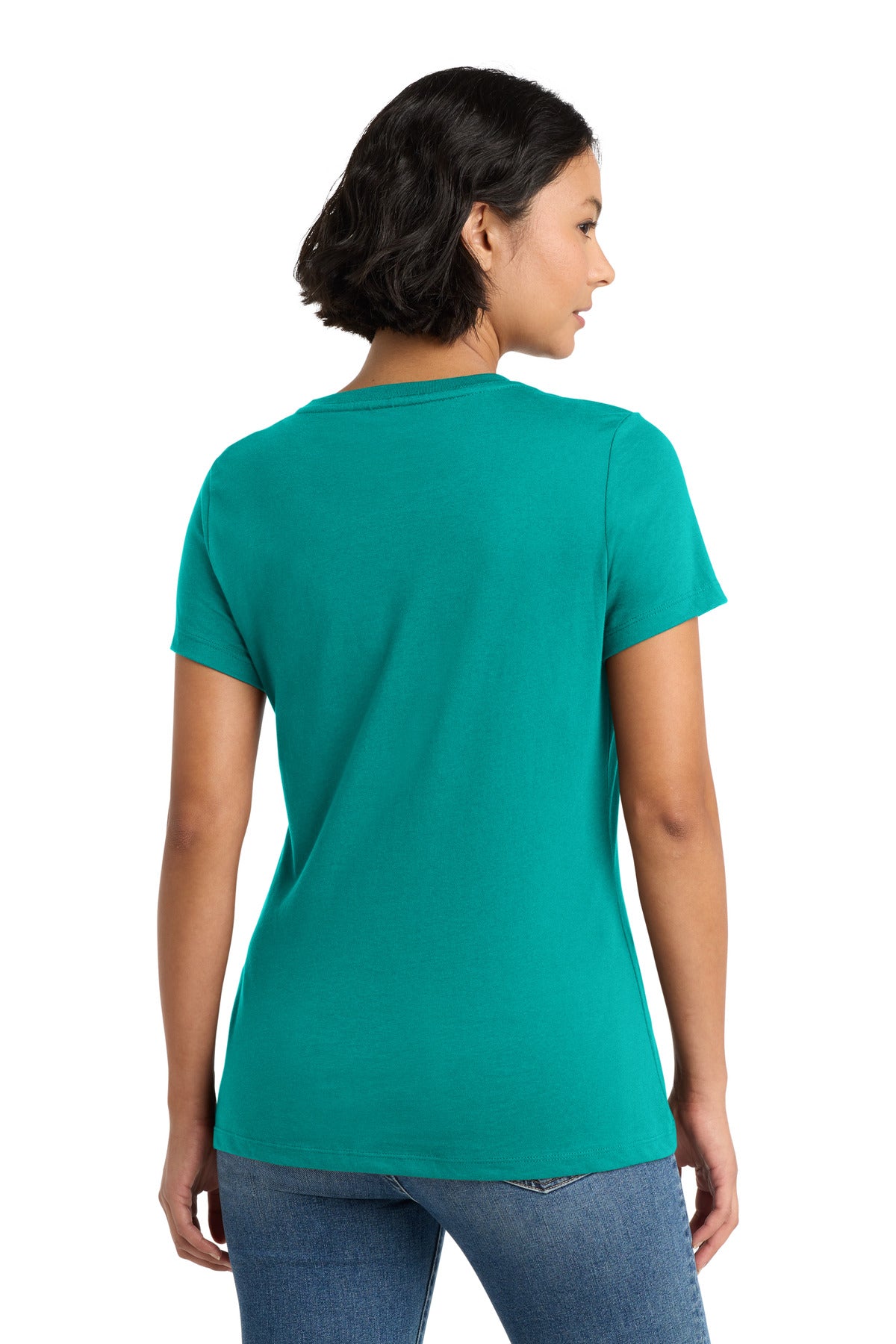 Custom Embroidered District T-Shirts  in Jade