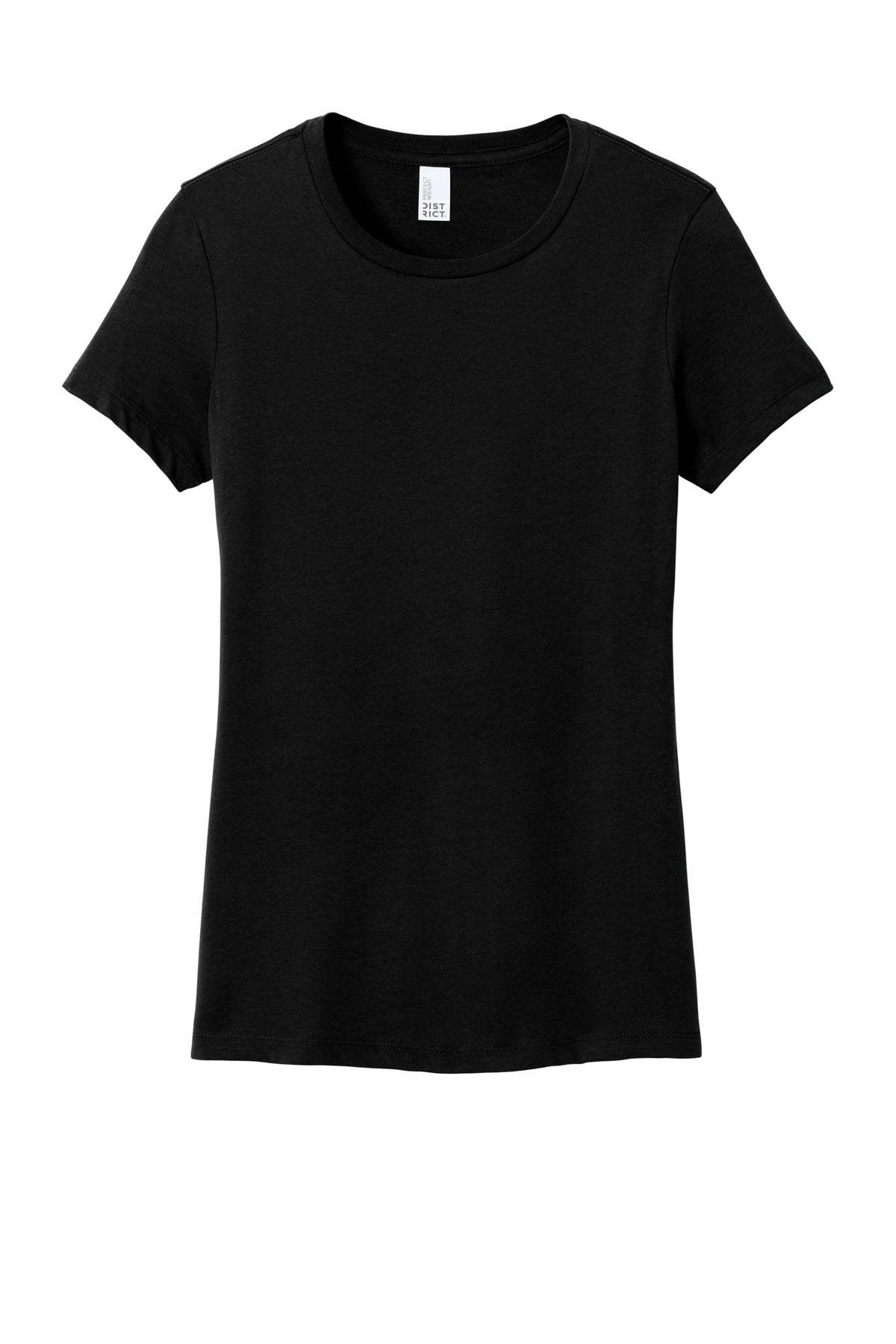 Custom Embroidered District T-Shirts  in Jet Black