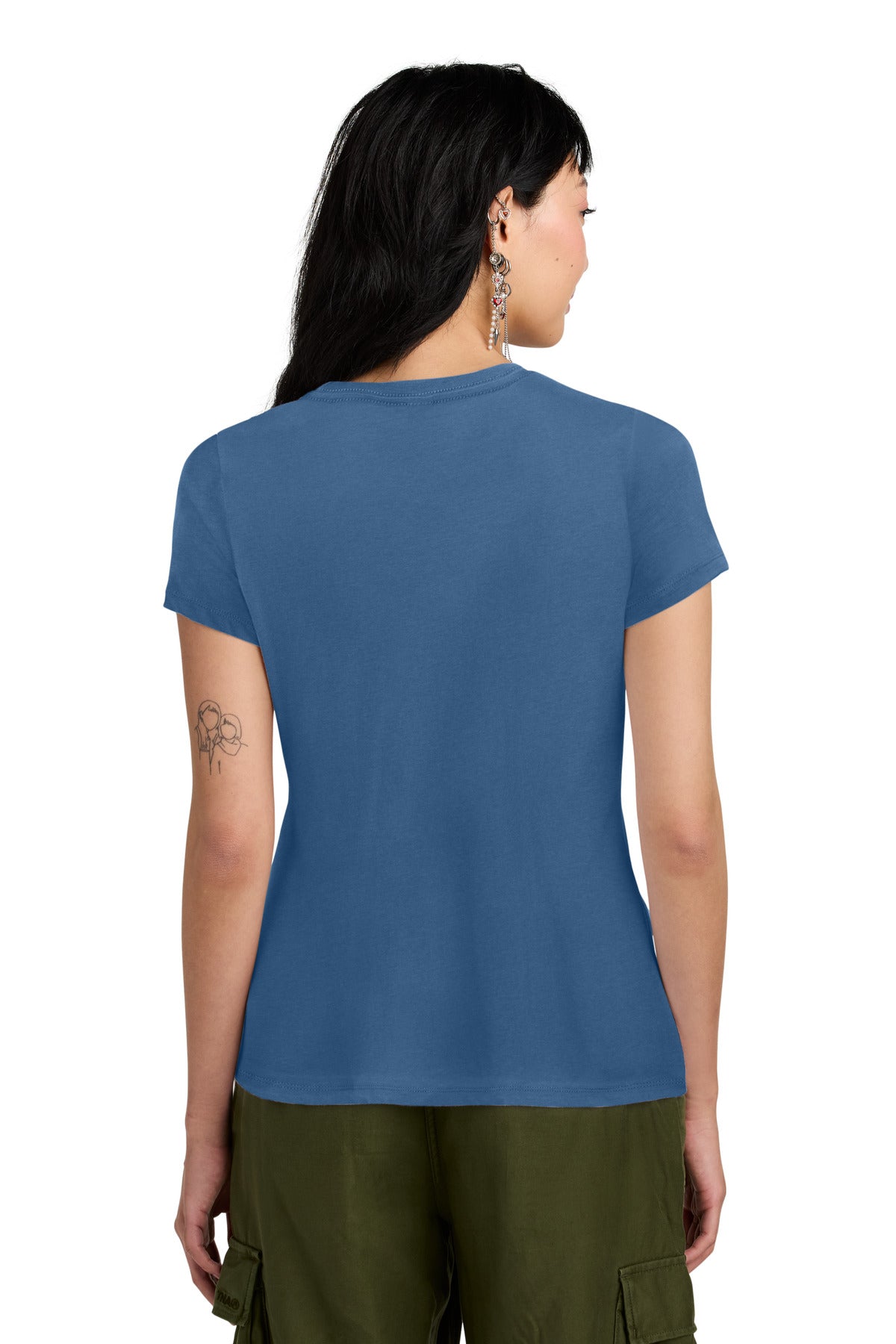 Custom Embroidered District T-Shirts  in Maritime Blue