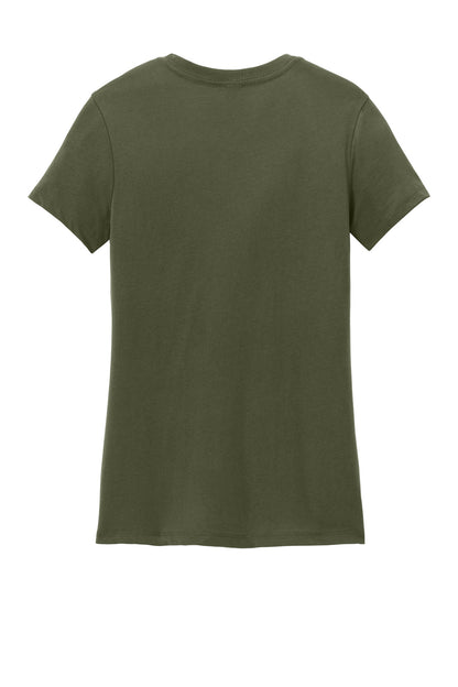 Custom Embroidered District T-Shirts  in Military Green