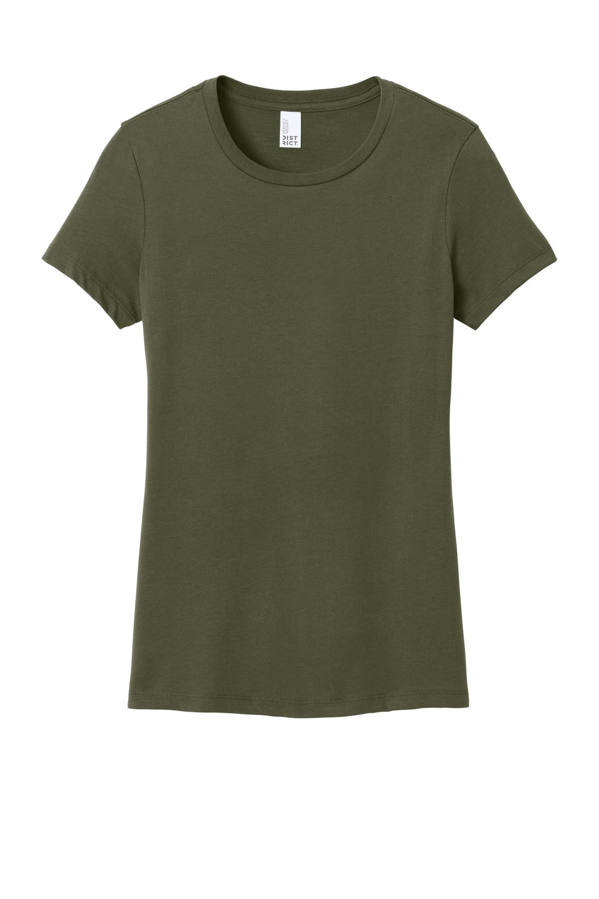 Custom Embroidered District T-Shirts  in Military Green