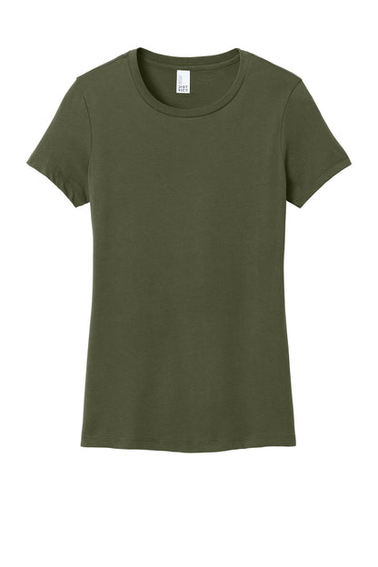 Custom Embroidered District T-Shirts  in Military Green