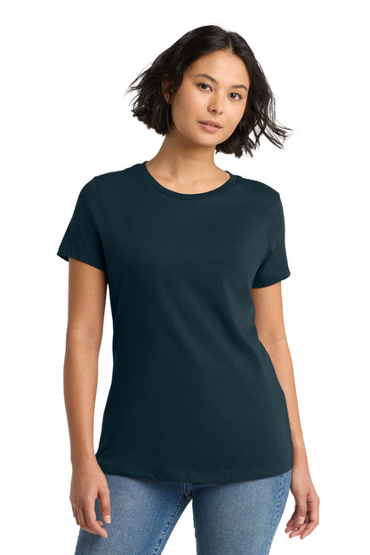 Custom Embroidered District T-Shirts  in New Navy