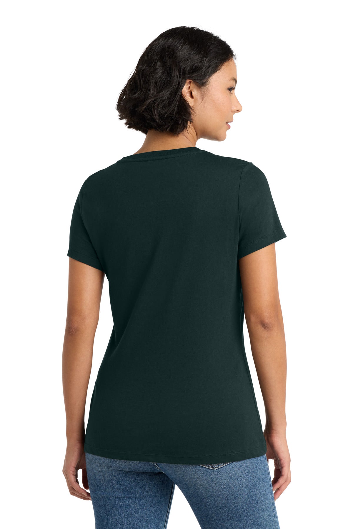 Custom Embroidered District T-Shirts  in Rainforest