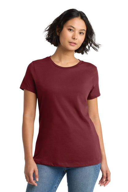Custom Embroidered District T-Shirts  in Sangria