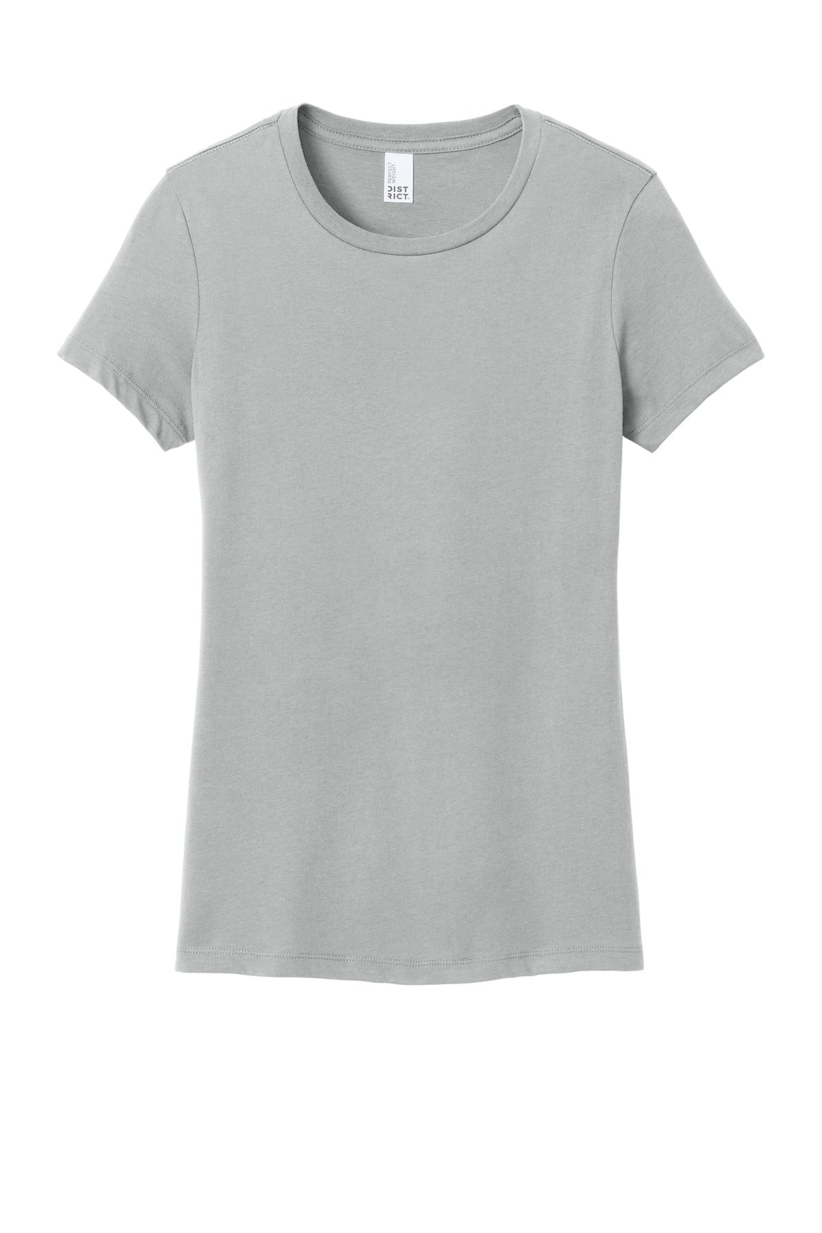 Custom Embroidered District T-Shirts  in Silver
