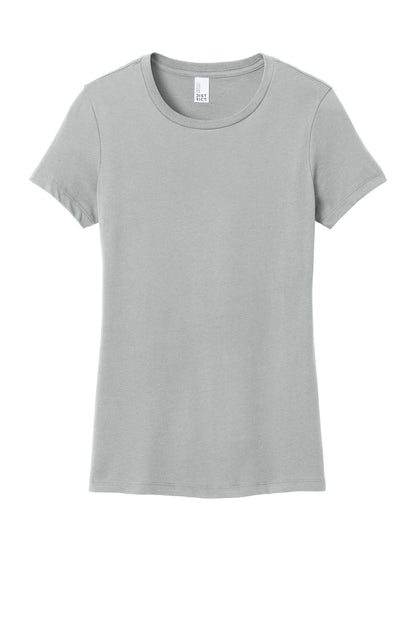 Custom Embroidered District T-Shirts  in Silver