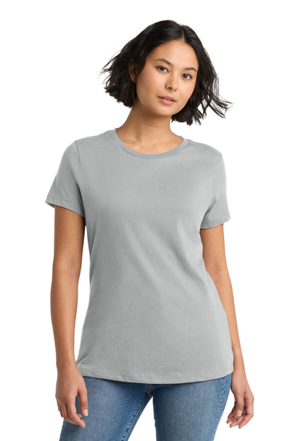 Custom Embroidered District T-Shirts  in Silver