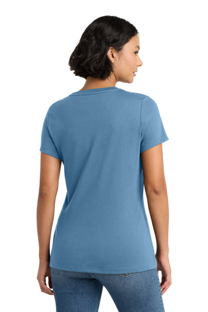Custom Embroidered District T-Shirts  in Tundra Blue