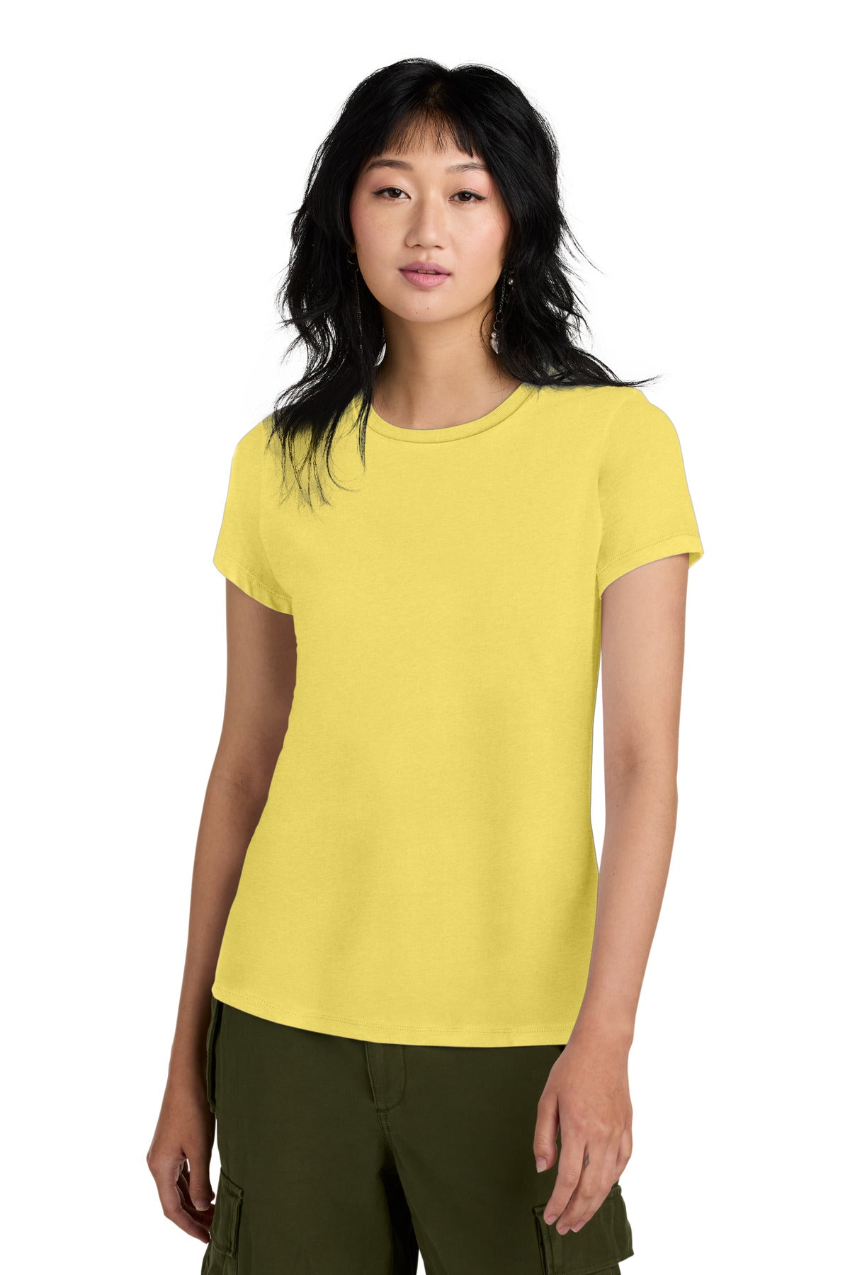 Custom Embroidered District T-Shirts  in Yellow