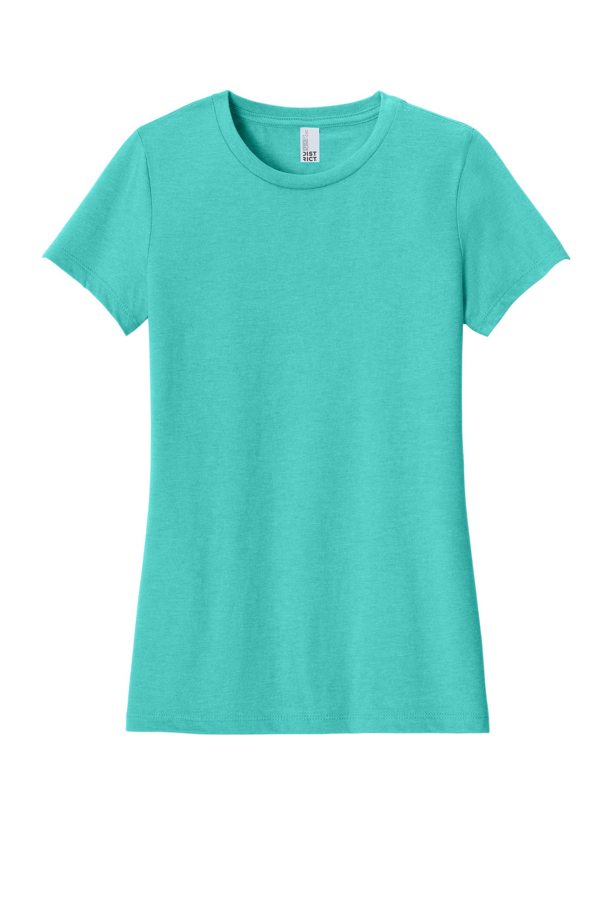 District  Women's Perfect Blend CVC Tee. DM108L Aqua Heather