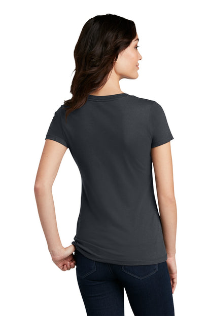 Custom Embroidered District  Women's Perfect Blend CVC Tee. DM108L,Charcoal