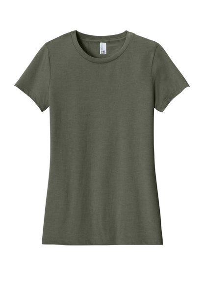 District  Women's Perfect Blend CVC Tee. DM108L Heathered Olive