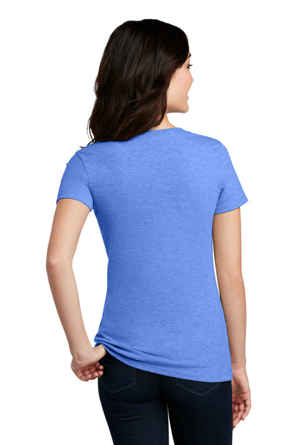 Custom Embroidered District  Women's Perfect Blend CVC Tee. DM108L,Heathered Royal