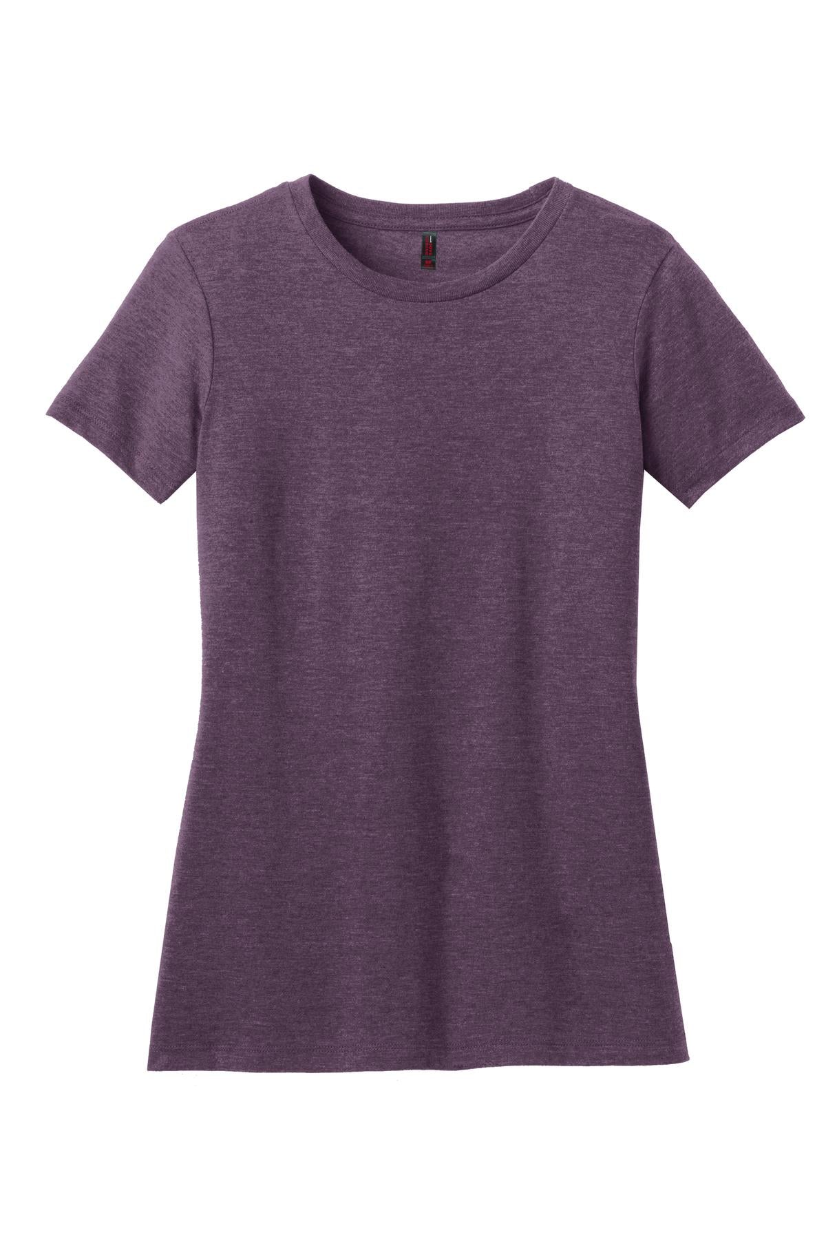 District  Women's Perfect Blend CVC Tee. DM108L Heathered Eggplant
