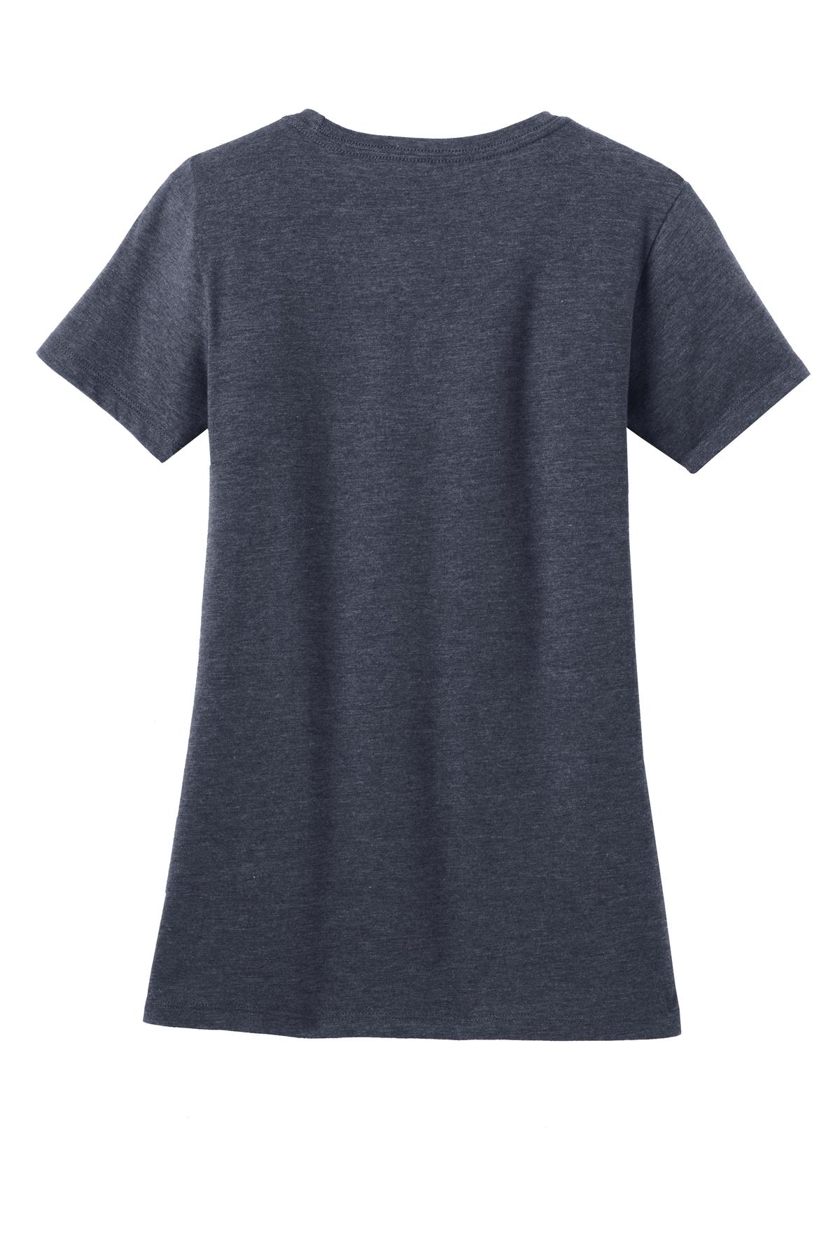 District  Women's Perfect Blend CVC Tee. DM108L Heathered Navy