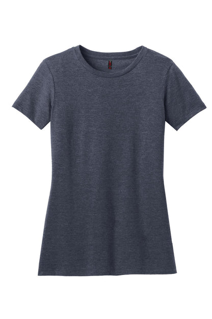 District  Women's Perfect Blend CVC Tee. DM108L Heathered Navy