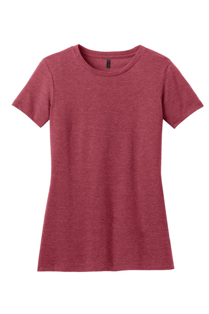 District  Women's Perfect Blend CVC Tee. DM108L Heathered Red