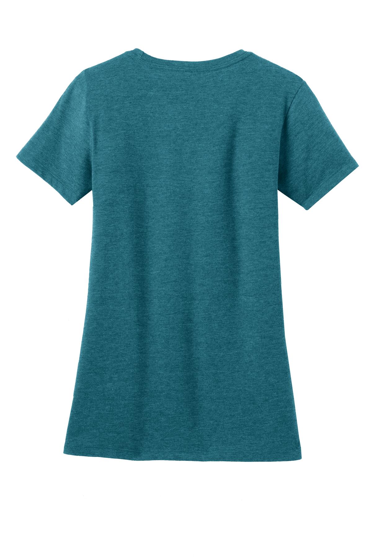 District  Women's Perfect Blend CVC Tee. DM108L Heathered Teal
