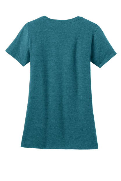 District  Women's Perfect Blend CVC Tee. DM108L Heathered Teal