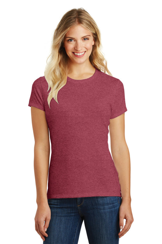 District  Women's Perfect Blend CVC Tee. DM108L Heathered Red