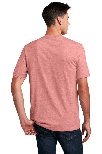 Custom Embroidered District Perfect Blend CVC Tee. DM108,Blush Frost