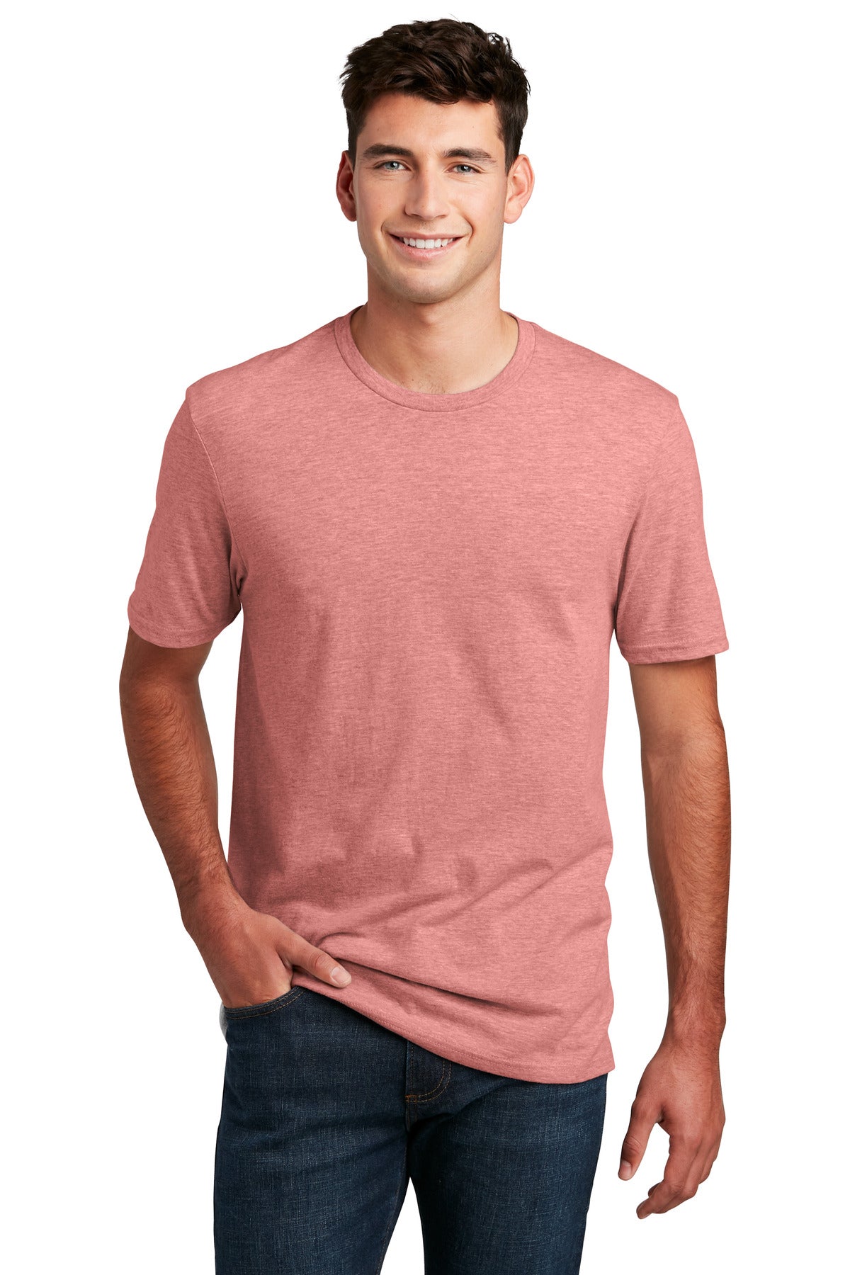 District Perfect Blend CVC Tee. DM108 Blush Frost