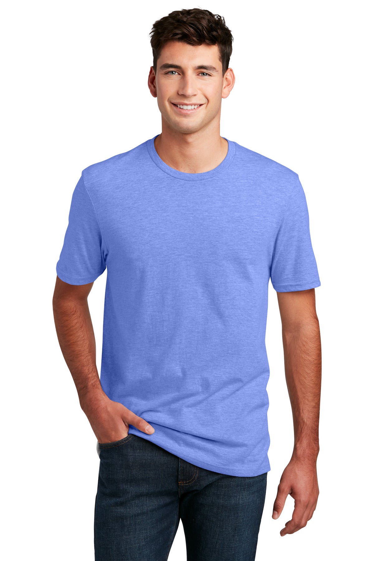 District Perfect Blend CVC Tee. DM108 Electric Purple Heather