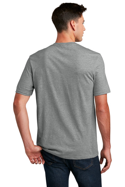 Custom Embroidered District Perfect Blend CVC Tee. DM108,Grey Frost