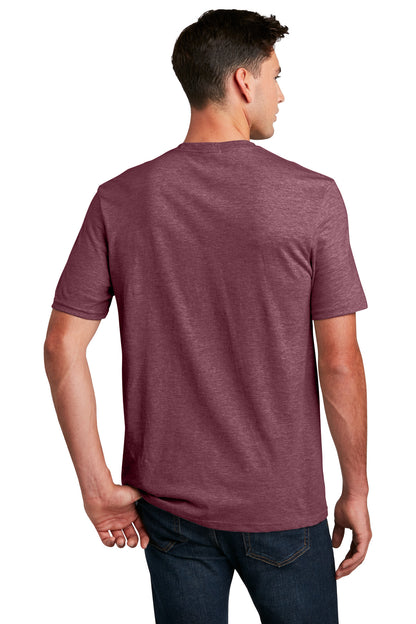 Custom Embroidered District Perfect Blend CVC Tee. DM108,Heathered Cardinal