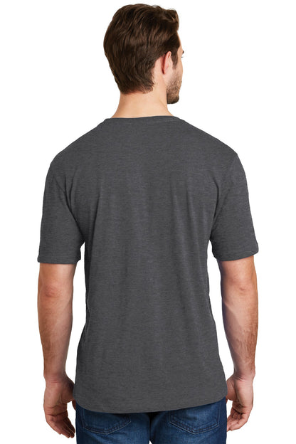 Custom Embroidered District Perfect Blend CVC Tee. DM108,Heathered Charcoal